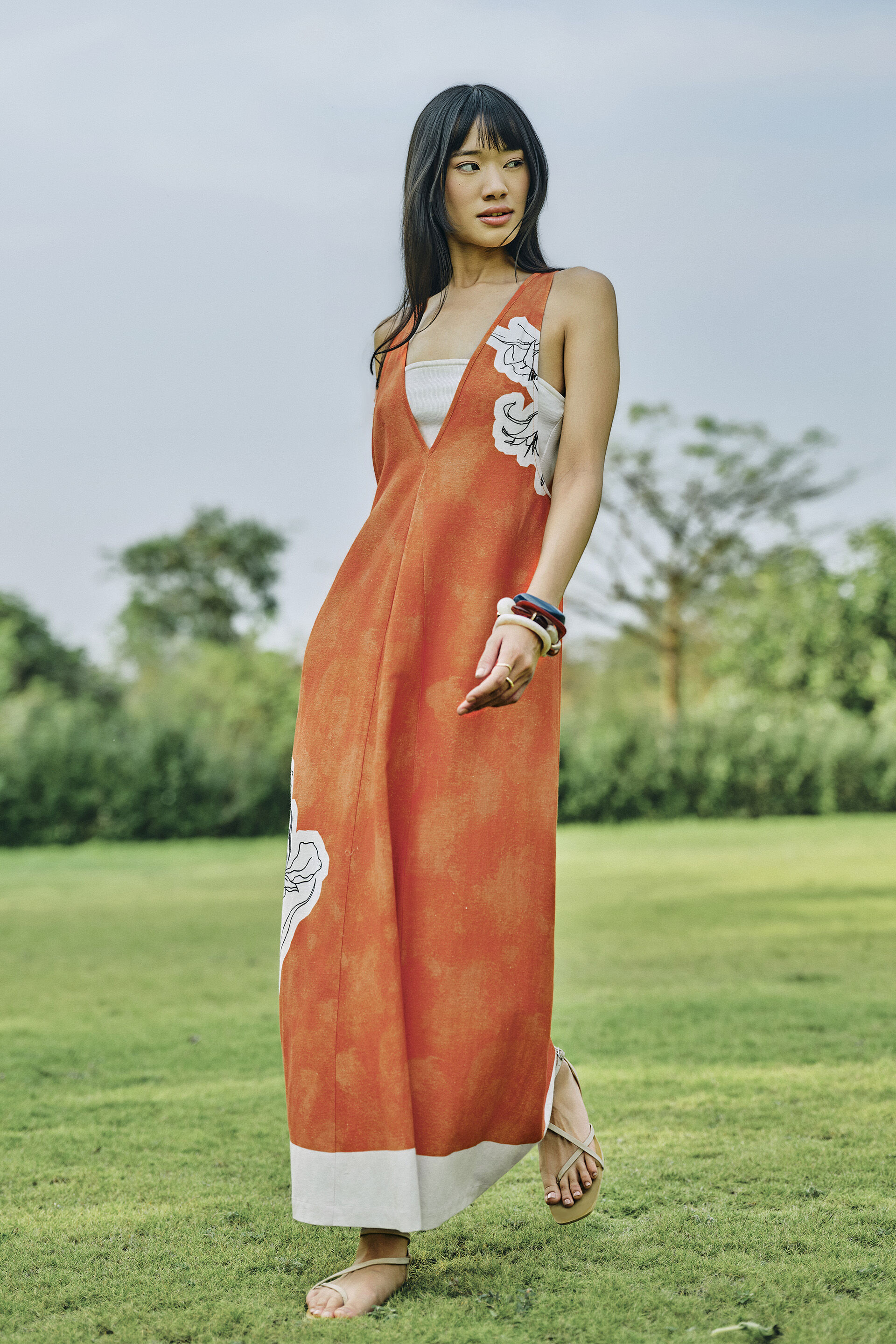Ilyra Orange Dress, Orange, image 3